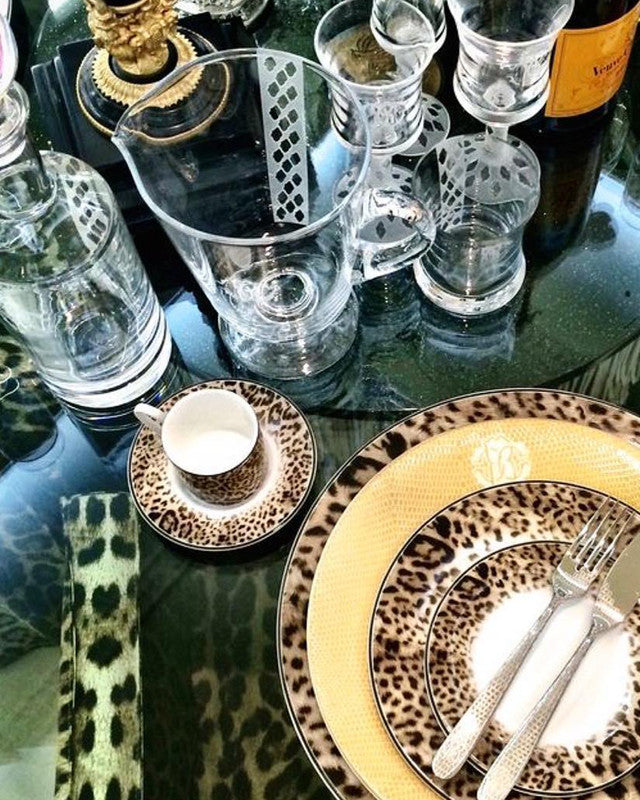 Tea Cup & Saucer JAGUAR Set of 2 in Luxury Box diam. 3.3