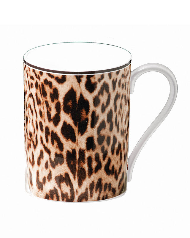 Roberto Cavalli Home Mug Cup JAGUAR in Luxury Box diam. 2.5", H 3.3", cap. 12.5 oz