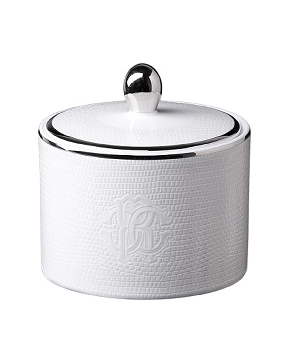 Sugar Pot LIZARD PLATIN   diam. 3.3", H 3.5"