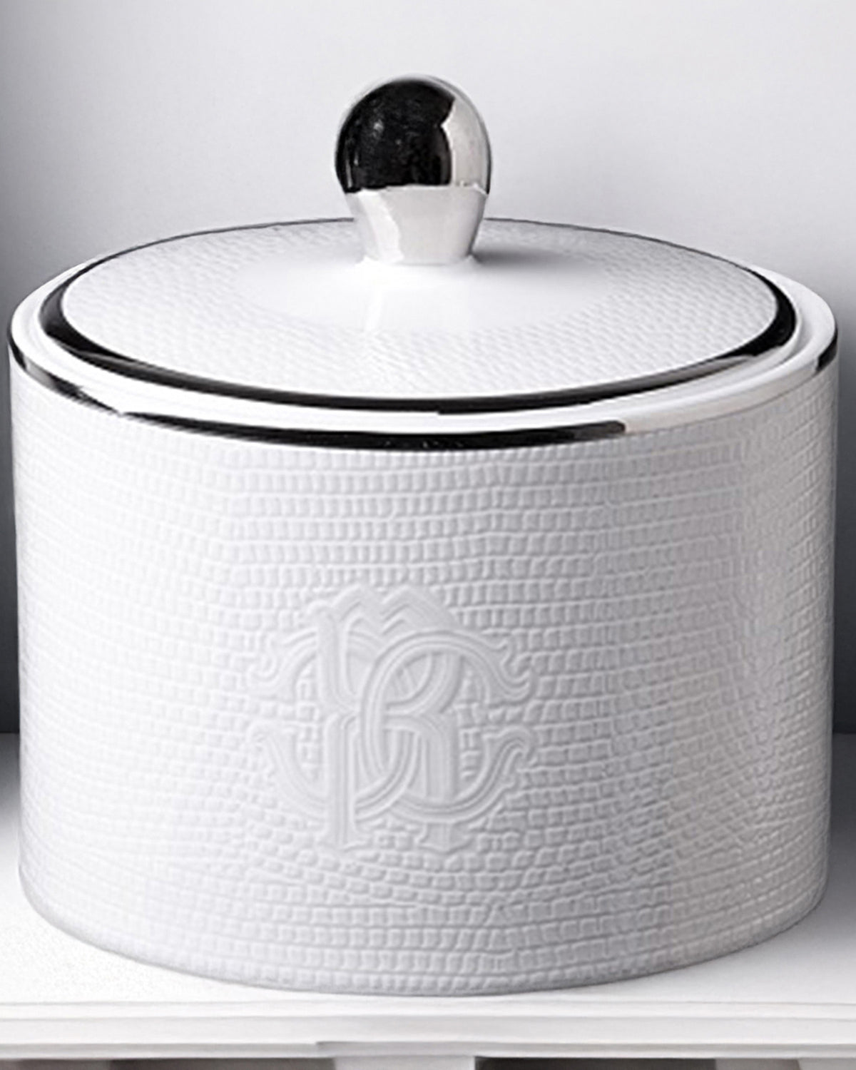 Sugar Pot LIZARD PLATIN   diam. 3.3", H 3.5"