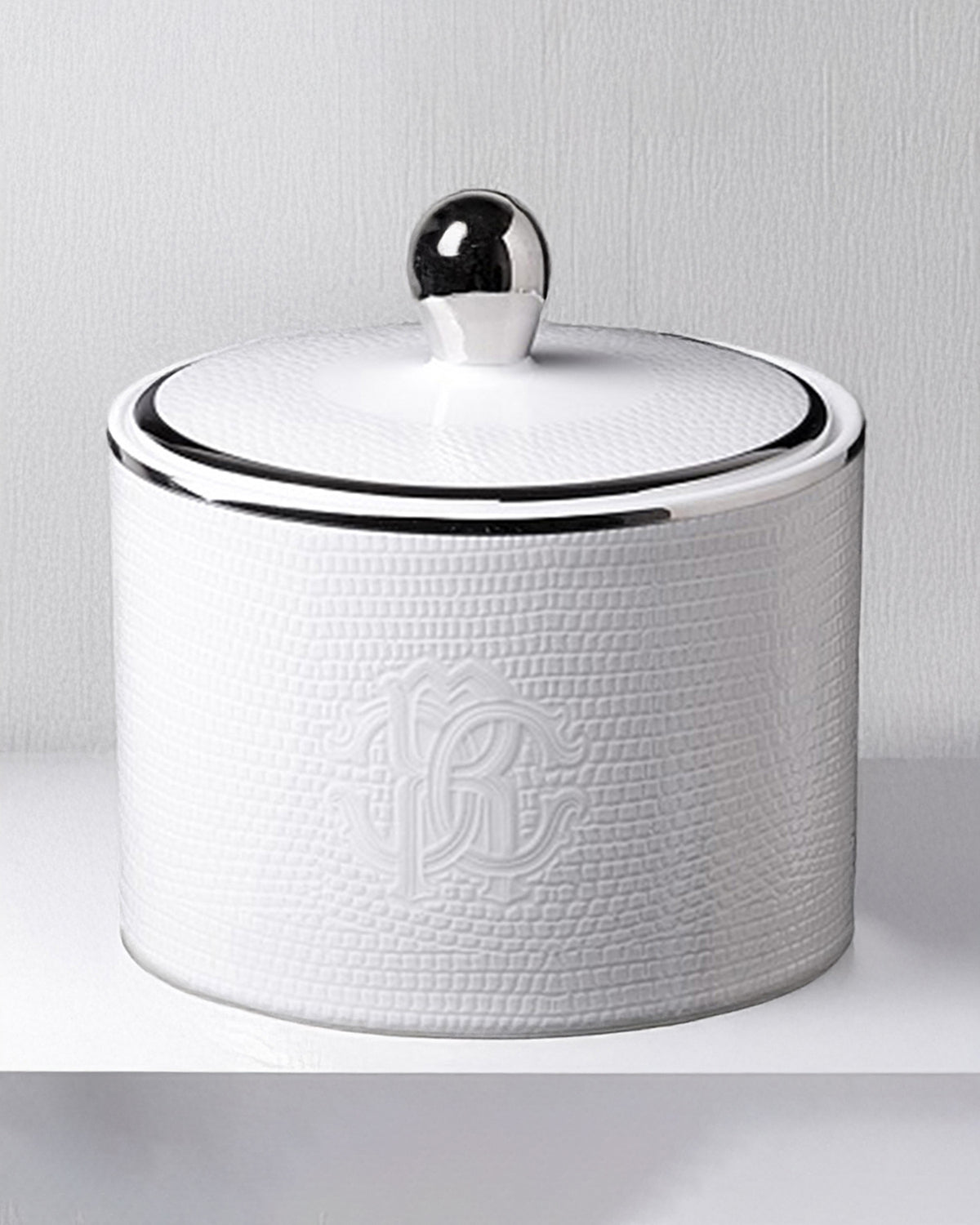 Sugar Pot LIZARD PLATIN   diam. 3.3", H 3.5"