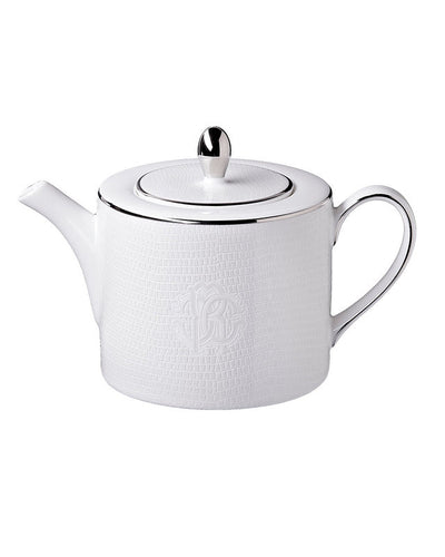 Roberto Cavalli Home Tea Pot or Coffee Pot LIZARD PLATIN diam. 4.75", H 4.5"