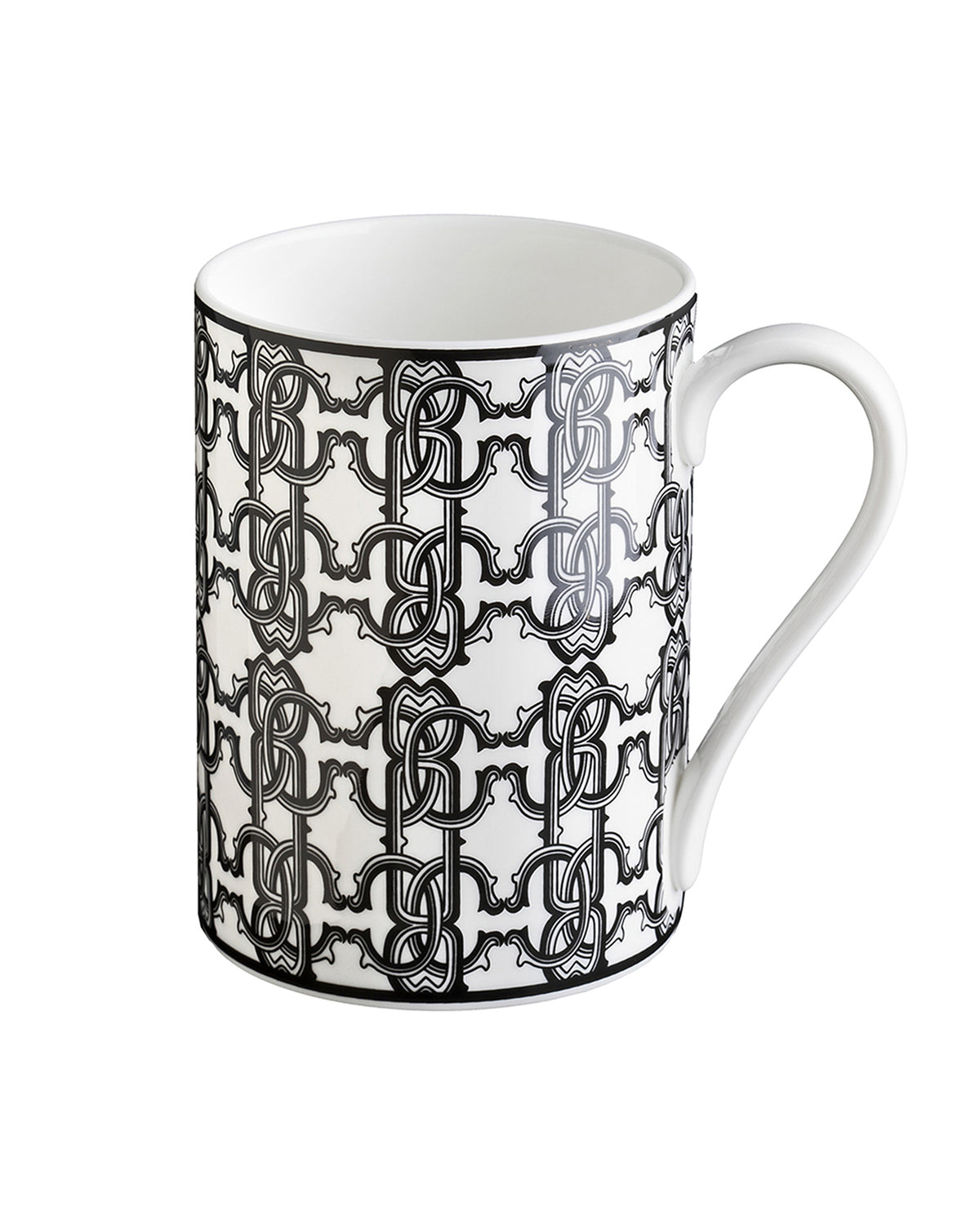 Mug Cup MONOGRAM in Luxury Box Black diam. 2.5", H 3.3", cap. 12.5 oz