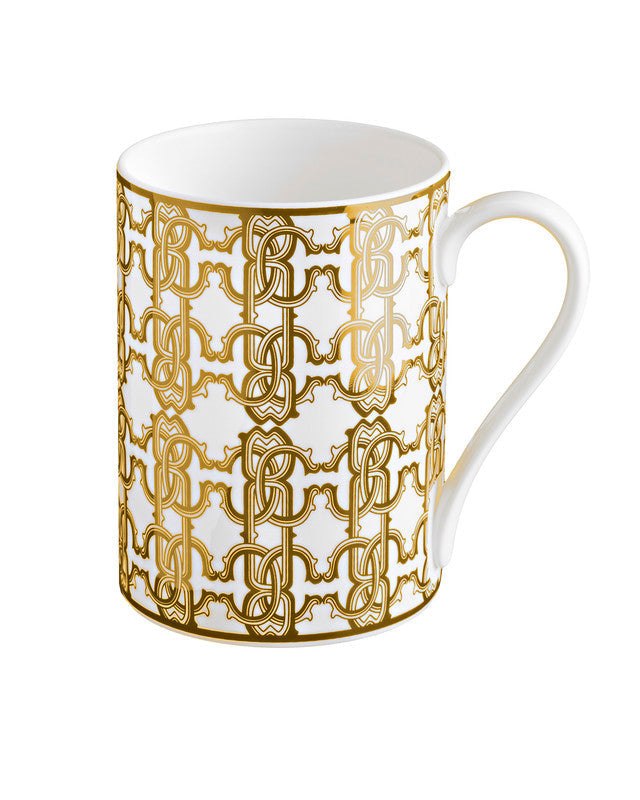 Mug Cup MONOGRAM in Luxury Box Gold diam. 2.5", H 3.3", cap. 12.5 oz