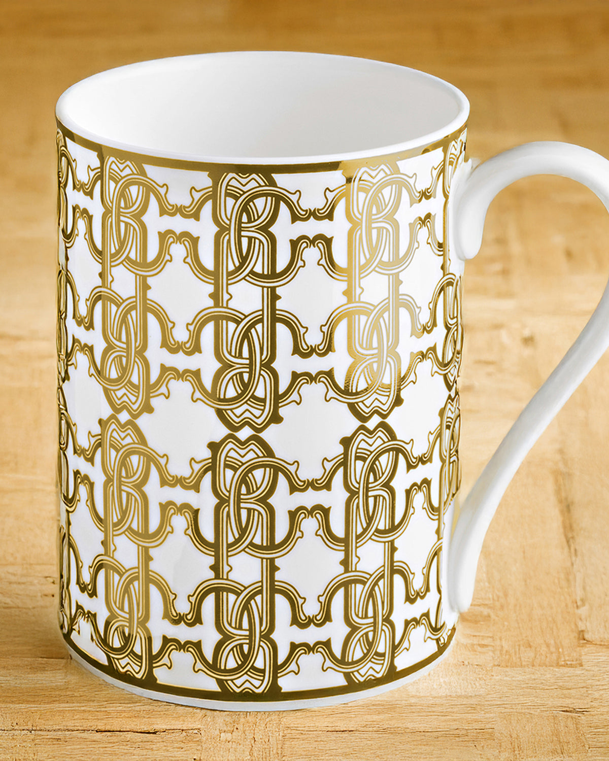 Mug Cup MONOGRAM in Luxury Box Gold diam. 2.5", H 3.3", cap. 12.5 oz