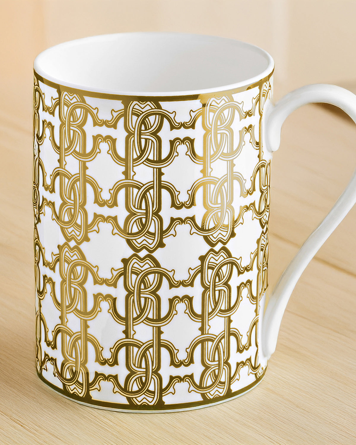 Mug Cup MONOGRAM in Luxury Box Gold diam. 2.5", H 3.3", cap. 12.5 oz