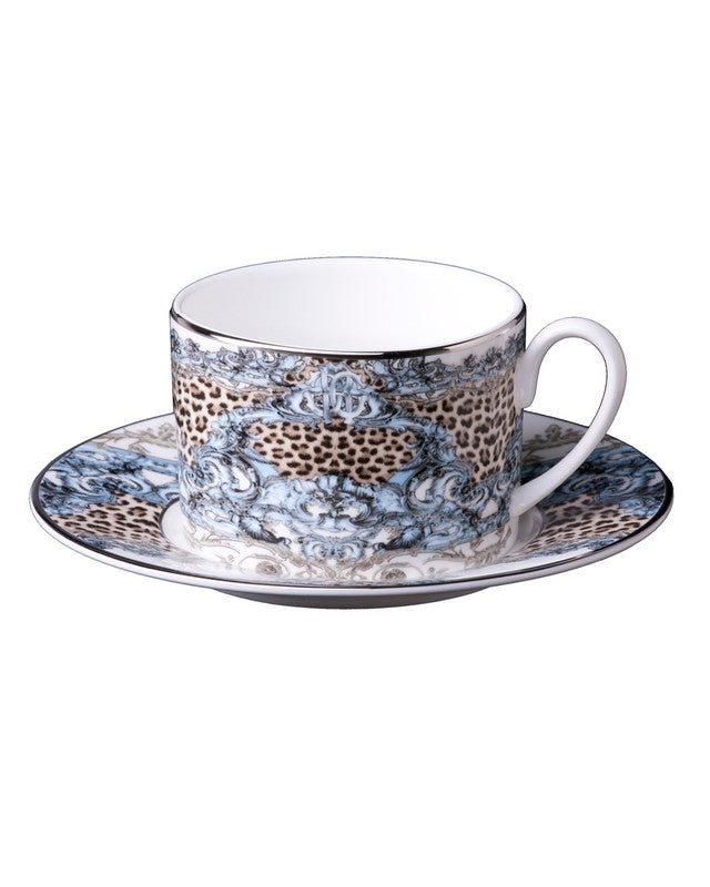 Tea Cup & Saucer PALAZZO PITTI Set of 2 in Luxury Box 3.3", H 2.3", cap. 7.5 oz, Saucer 6"