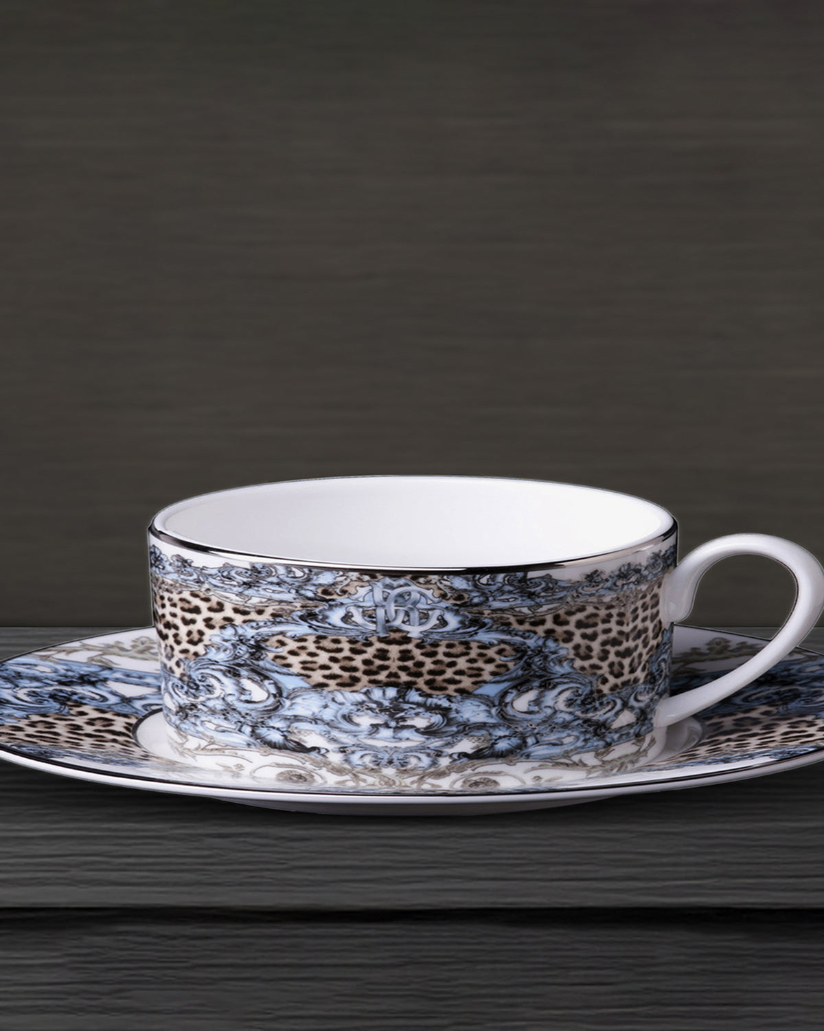 Tea Cup & Saucer PALAZZO PITTI Set of 2 in Luxury Box 3.3", H 2.3", cap. 7.5 oz, Saucer 6"