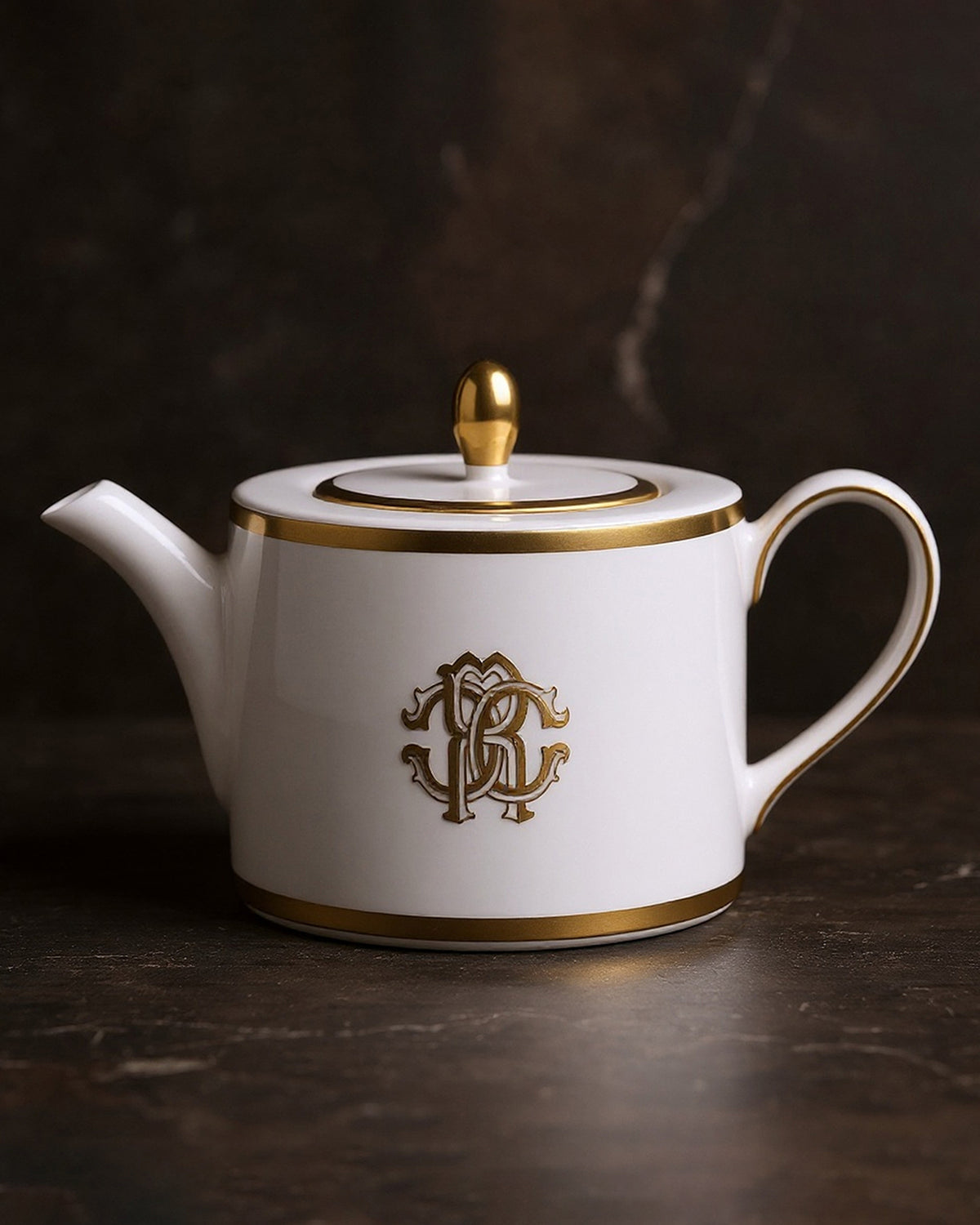 Tea Pot or Coffee Pot SILK  Gold diam. 4.75", H 4.5"