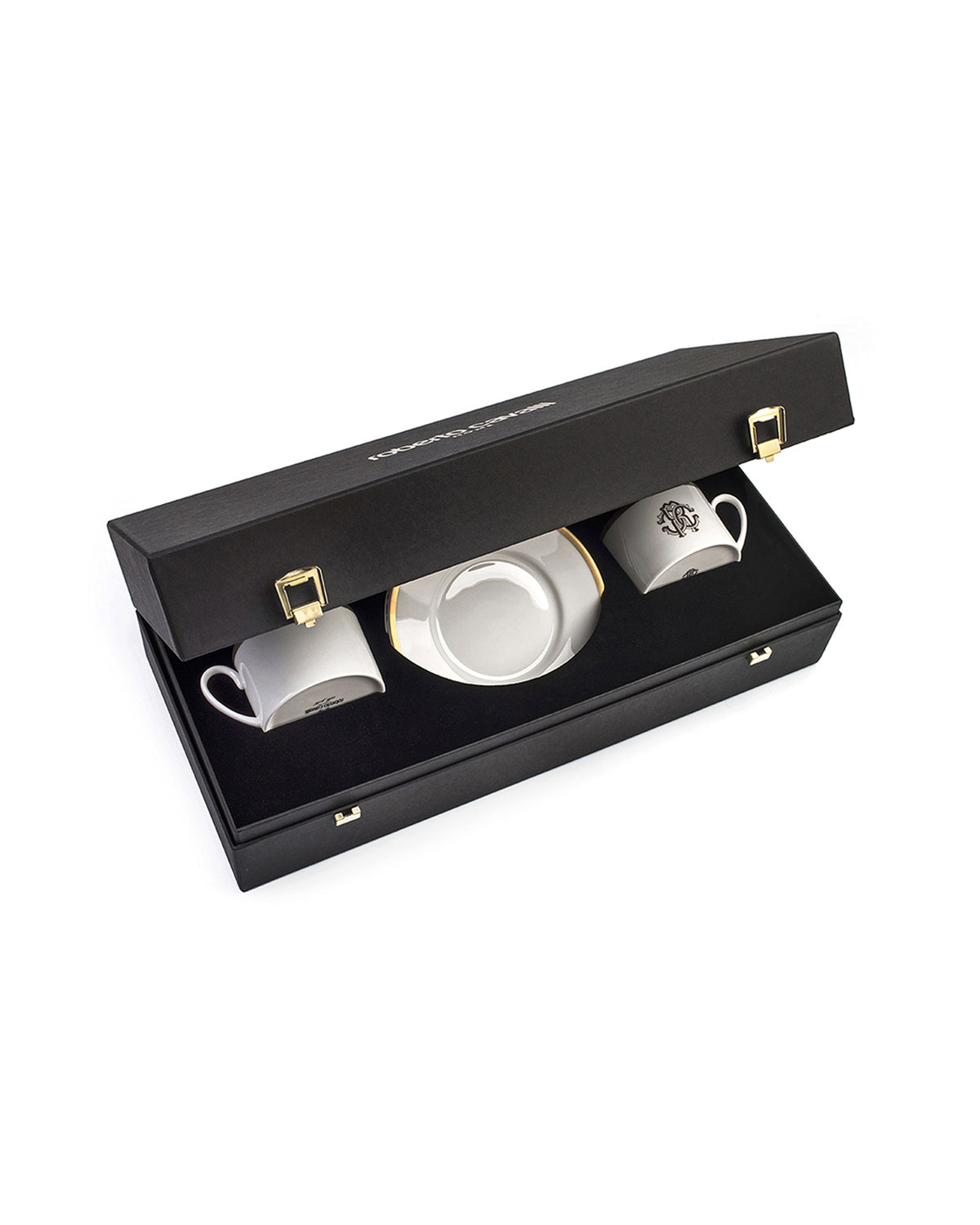 Tea Cup & Saucer SILK Set of 2 in Luxury Box Gold diam. 3.3", H 2.3", cap. 7.5 oz, Saucer diam. 6"