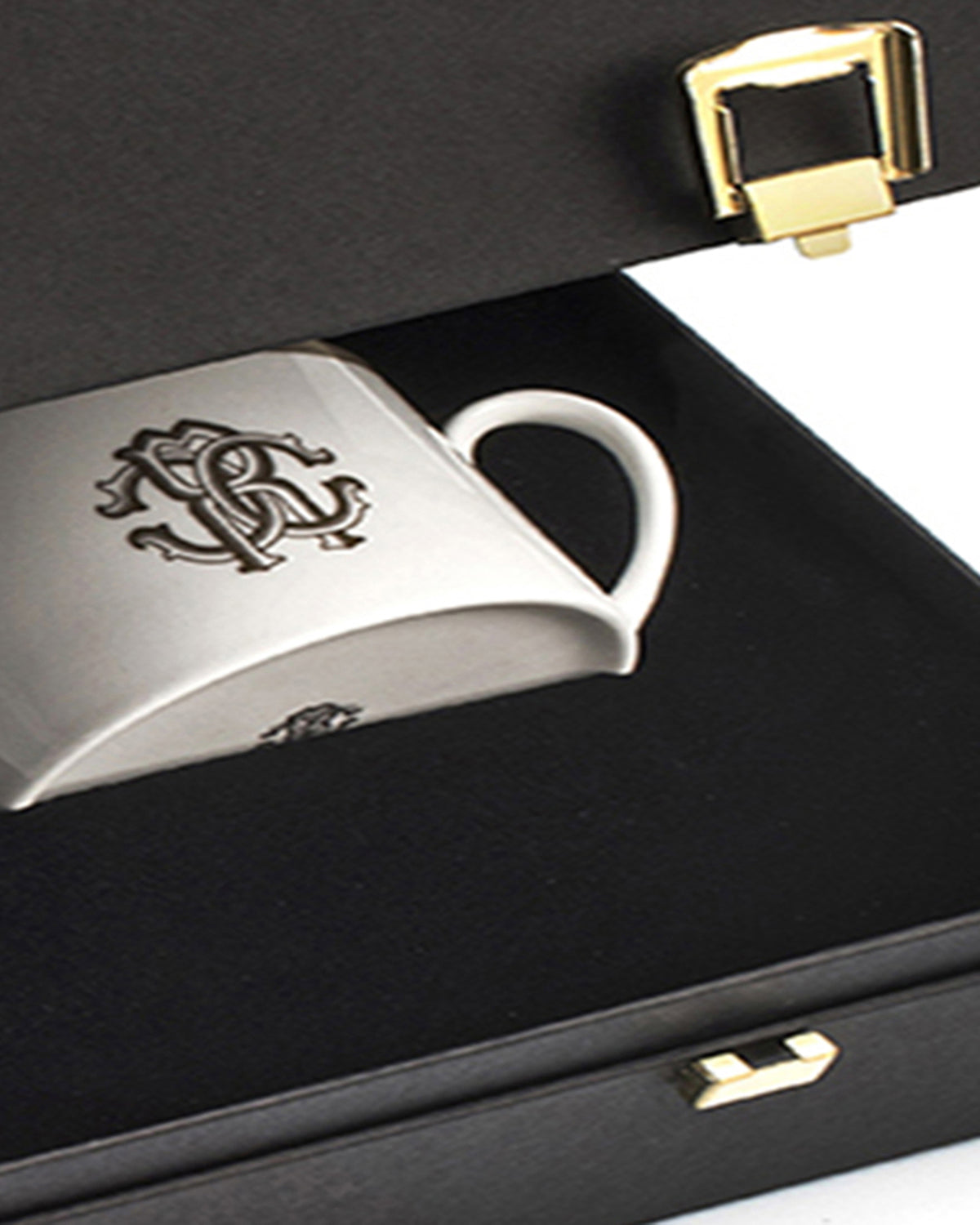 Tea Cup & Saucer SILK Set of 2 in Luxury Box Gold diam. 3.3", H 2.3", cap. 7.5 oz, Saucer diam. 6"