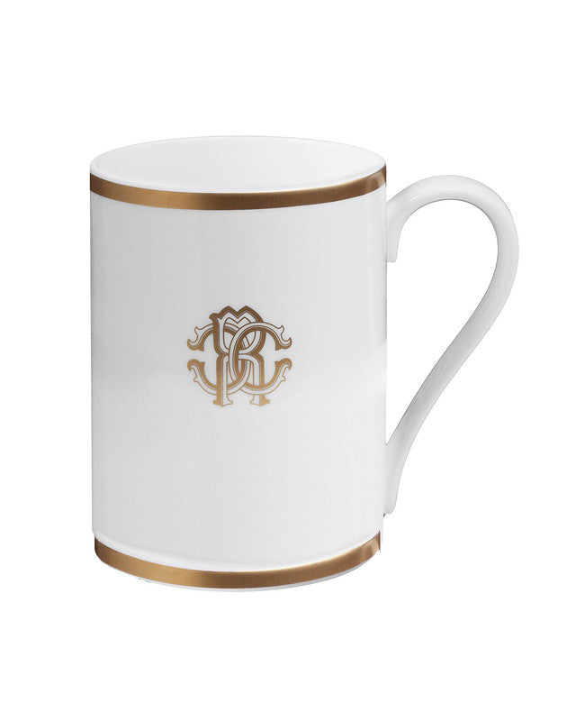 Roberto Cavalli Home Mug Cup SILK in Luxury Box Gold diam. 2.5", H 3.3", cap. 12.5 oz