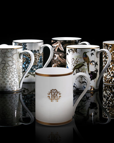 Roberto Cavalli Home Mug Cup SILK in Luxury Box Gold diam. 2.5", H 3.3", cap. 12.5 oz