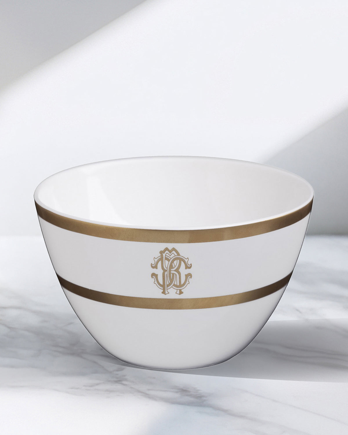 Rice Bowl SILK Set of 6 Fine Bone China Gold 24k Gold Paint