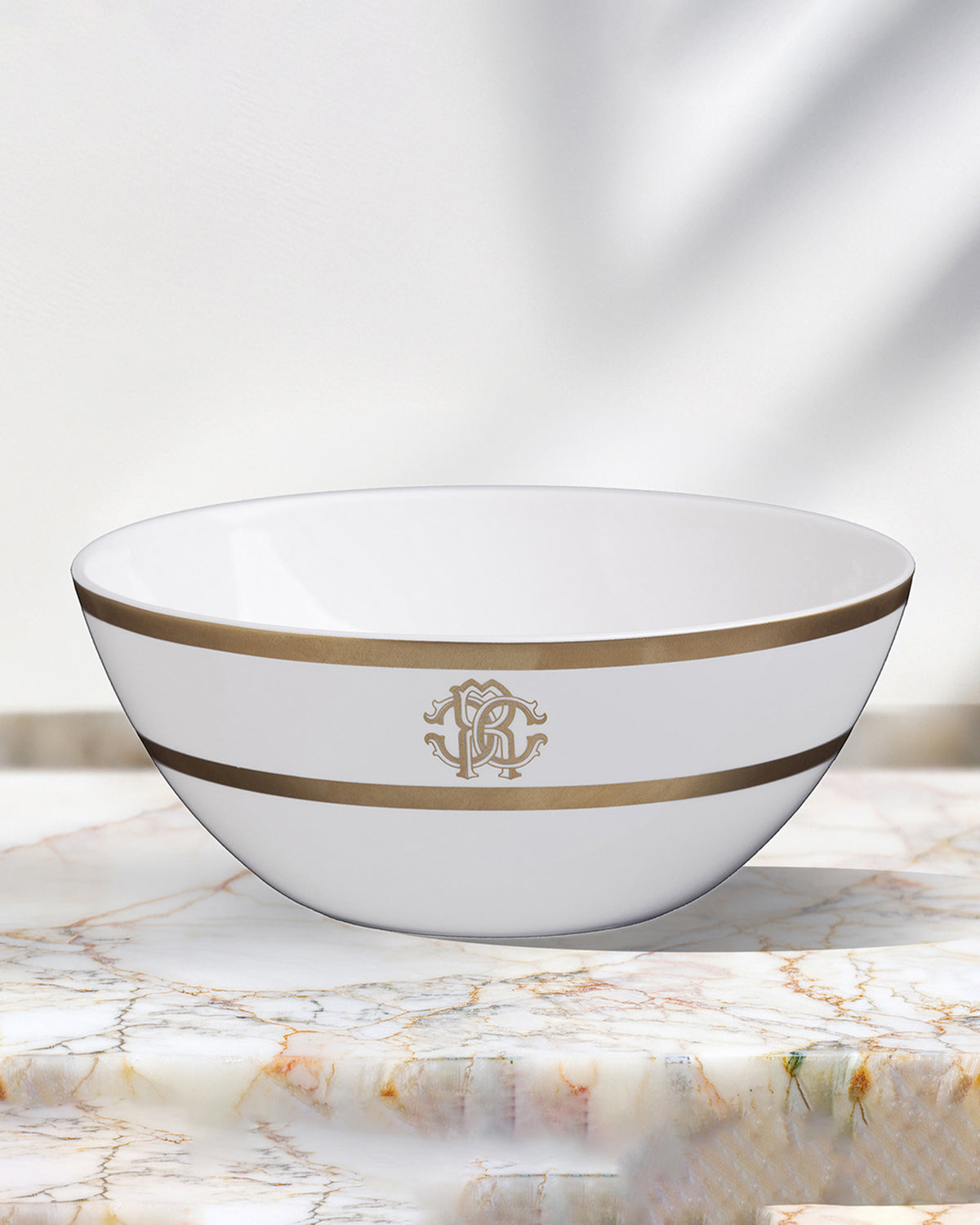 Soup Bowl SILK Set of 6 Fine Bone China Gold 24k Gold Paint