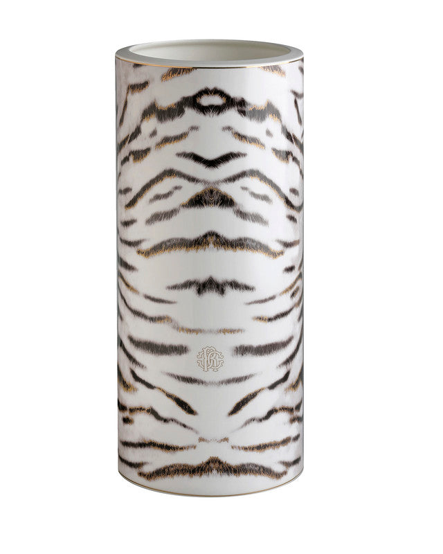 High Vase TIGER   diam. 6.3", H 14"