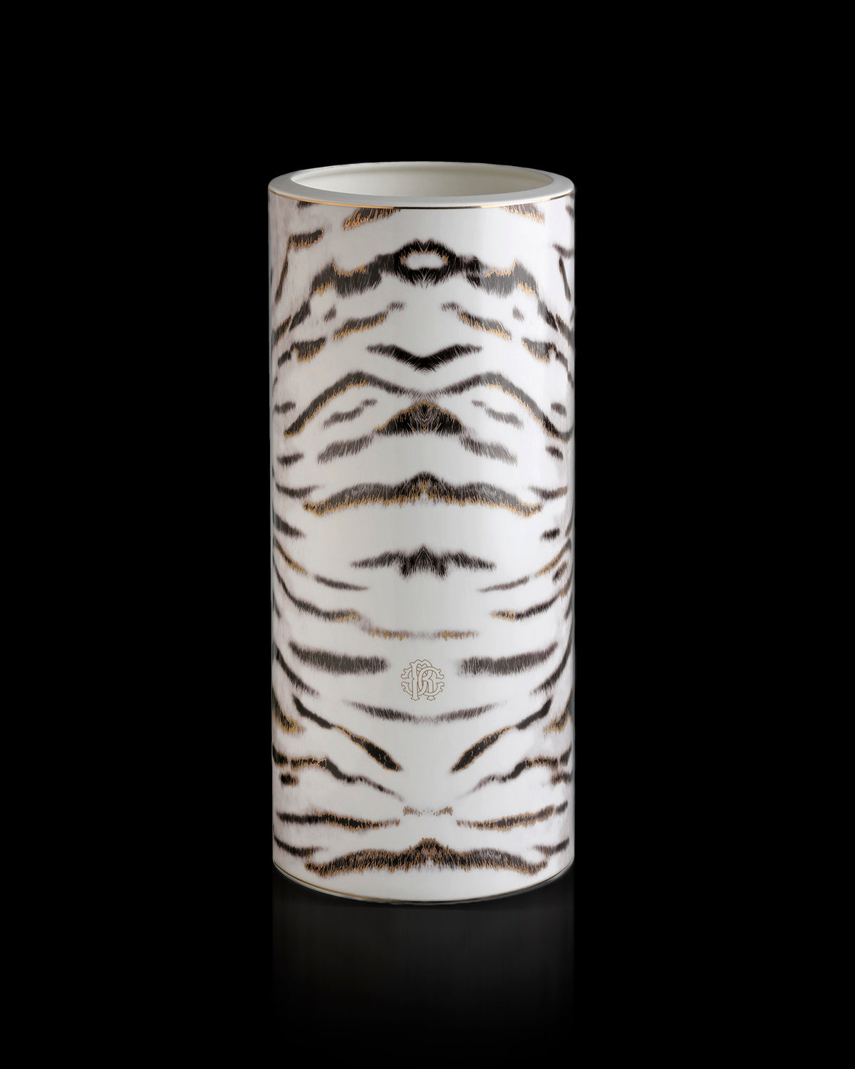 High Vase TIGER   diam. 6.3", H 14"