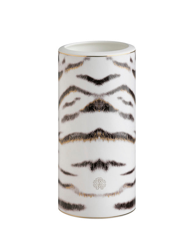 Roberto Cavalli Home Medium Vase TIGER   diam. 3.75", H 7.75"