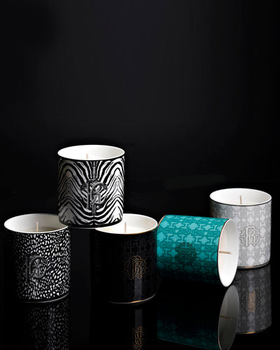 Roberto Cavalli Home Scented Candle MONOGRAM 270 g  White diam. 3.3", H 3.5"