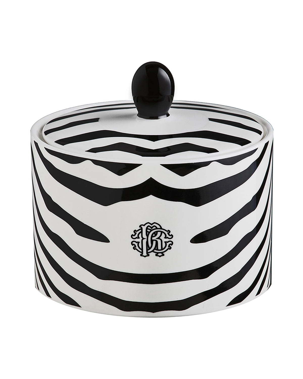 Sugar Pot ZEBRAGE   diam. 2.5", H 3.3"