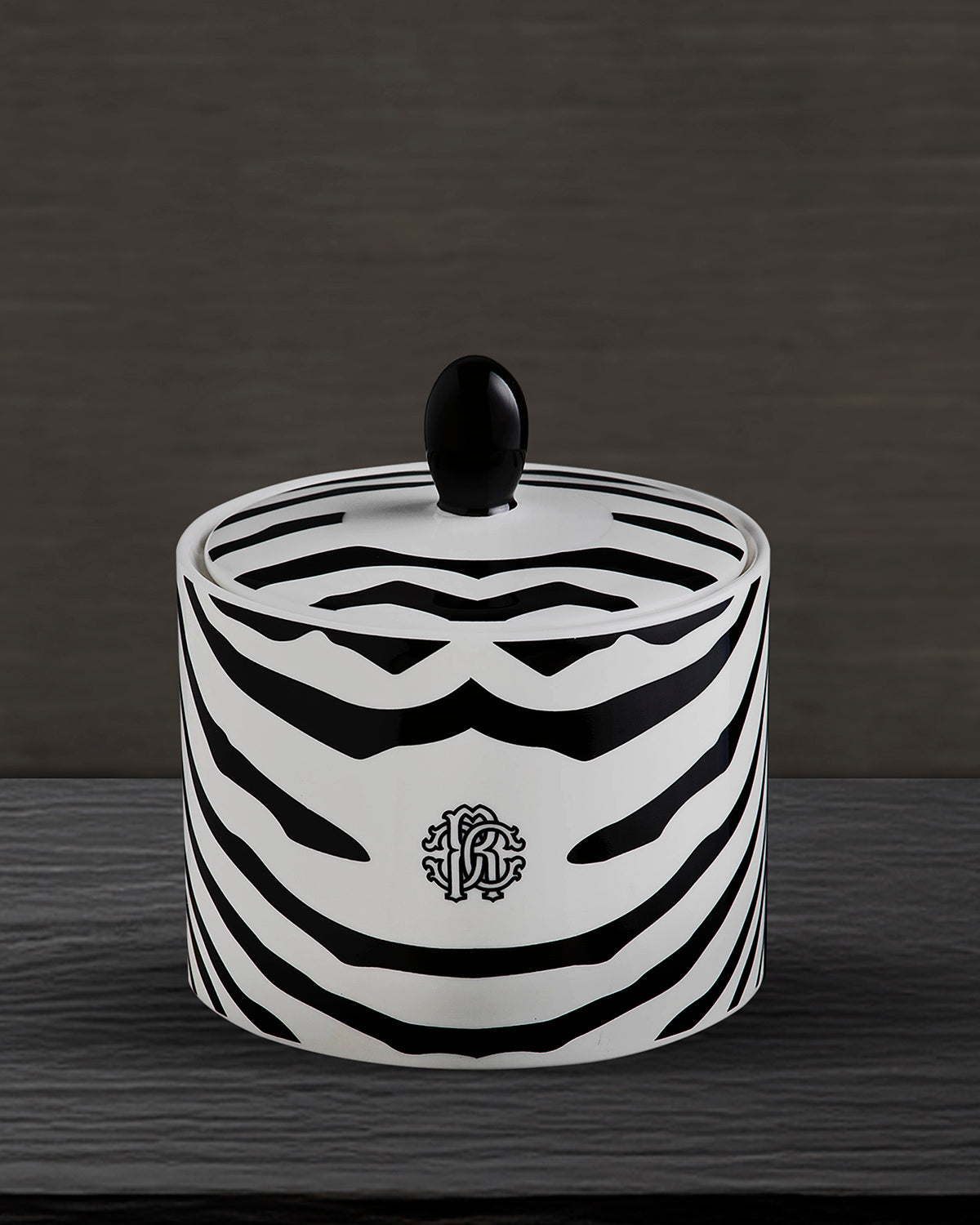Sugar Pot ZEBRAGE   diam. 2.5", H 3.3"