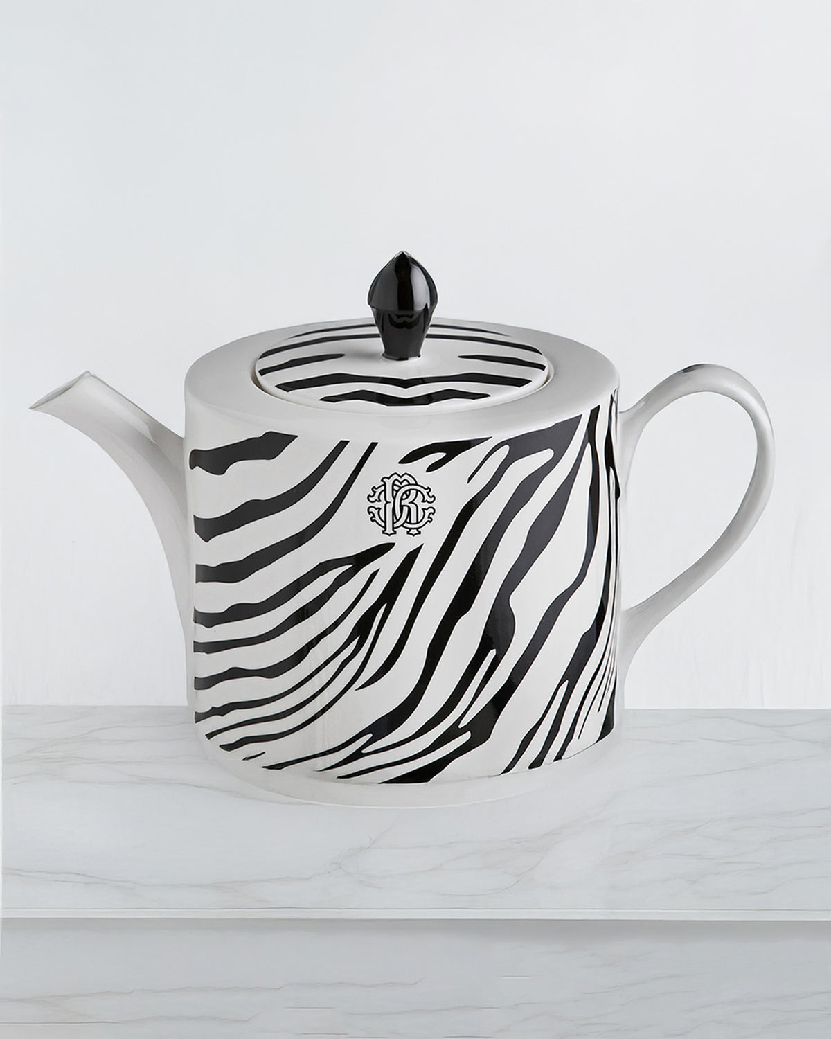 Tea Pot or Coffee Pot ZEBRAGE   diam. 4.75", H 4.5"
