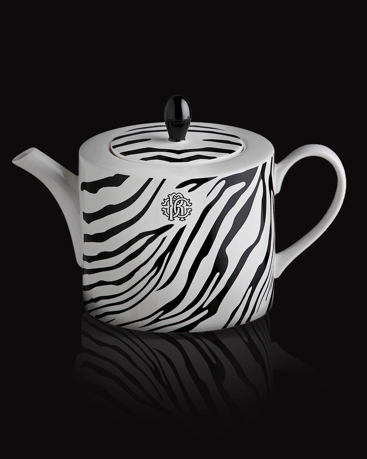 Tea Pot or Coffee Pot ZEBRAGE   diam. 4.75", H 4.5"