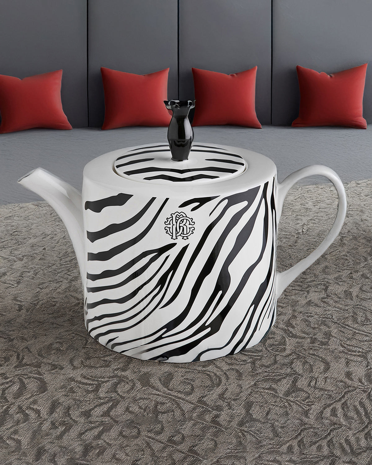 Tea Pot or Coffee Pot ZEBRAGE   diam. 4.75", H 4.5"