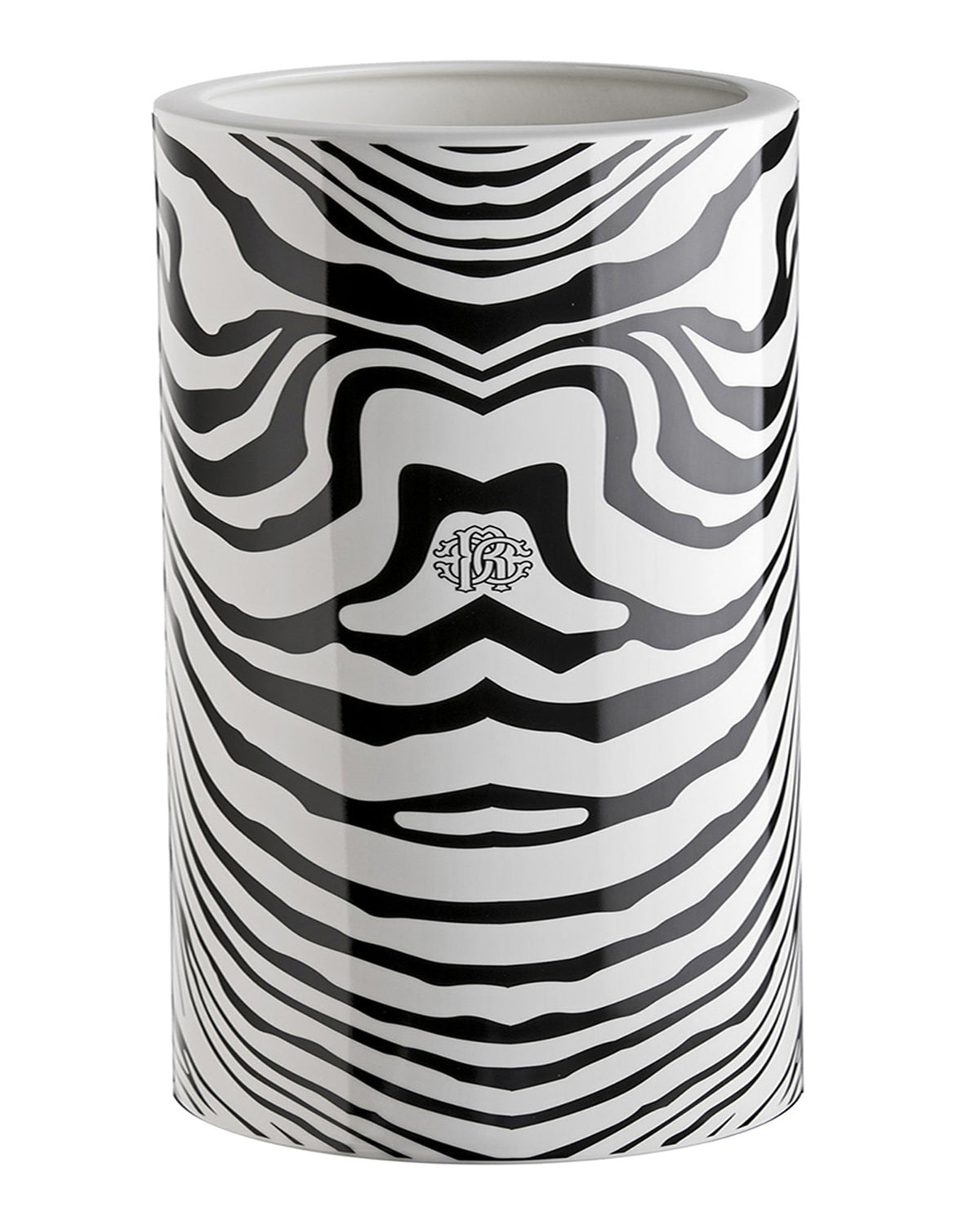 High Vase ZEBRAGE   diam. 6.3", H 14"