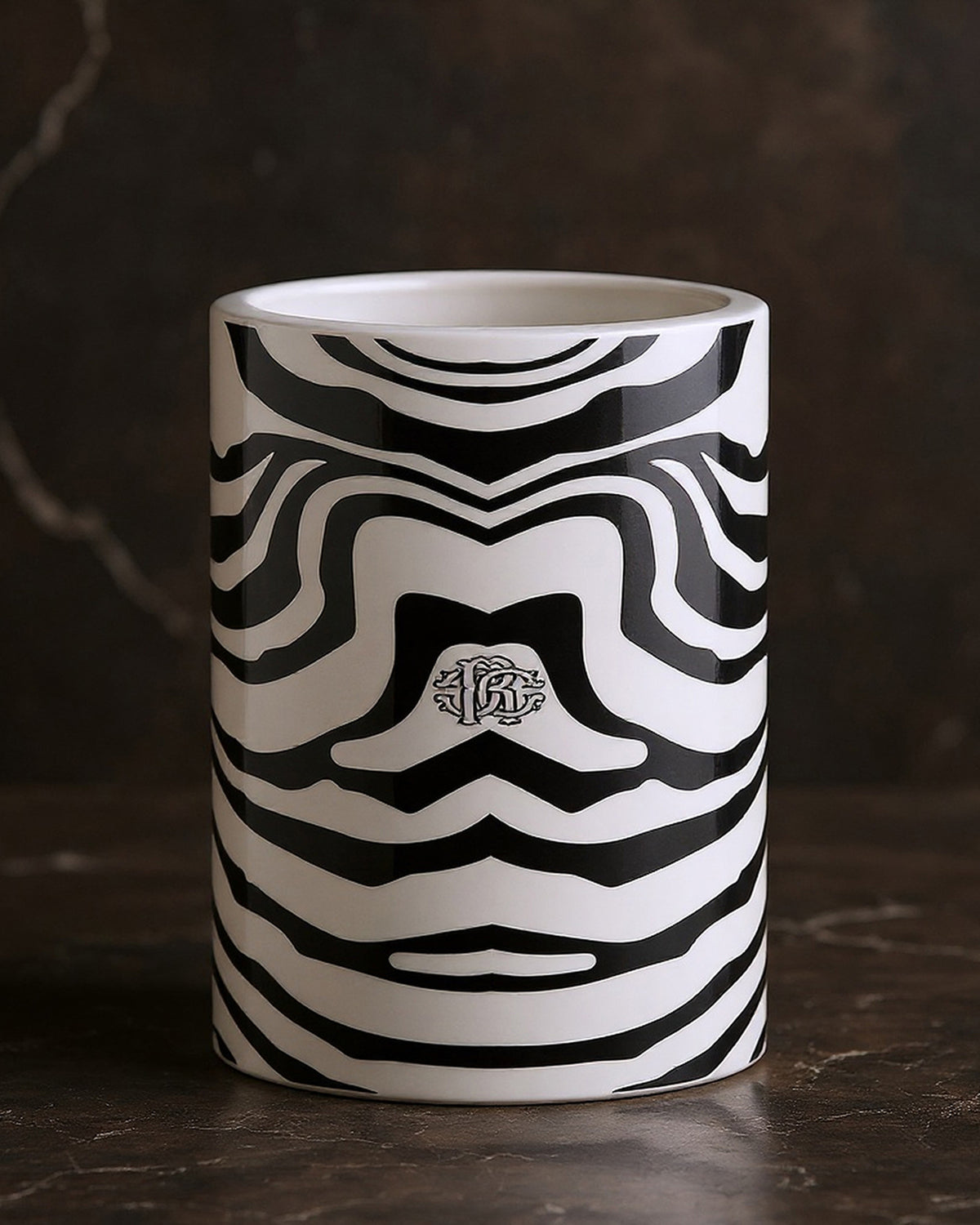 Medium Vase ZEBRAGE   diam. 3.75", H 7.75"