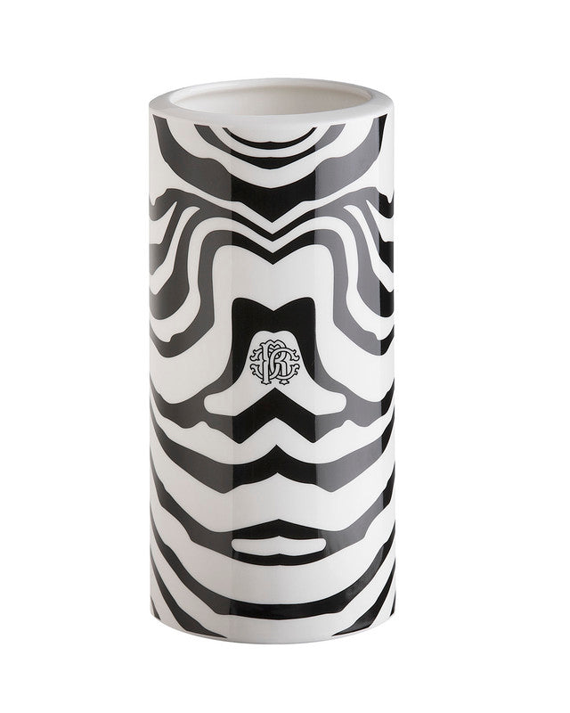 Medium Vase ZEBRAGE   diam. 3.75", H 7.75"