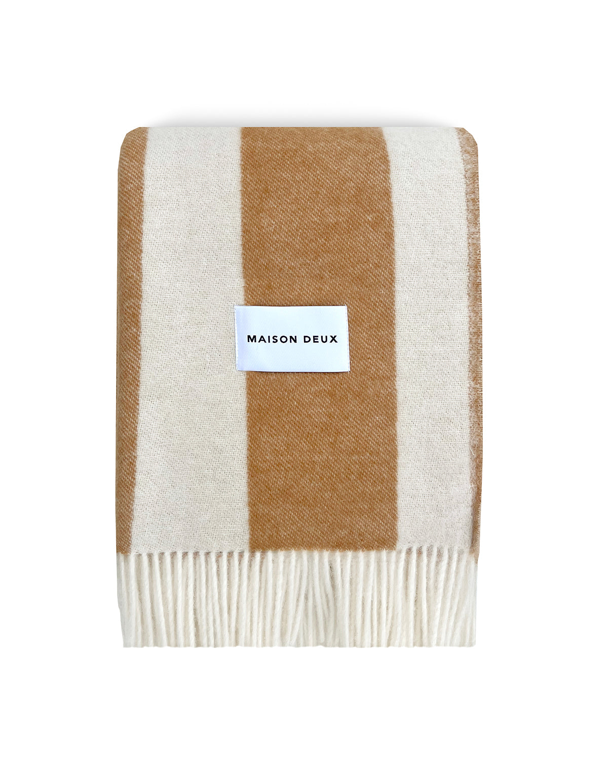 Maison Deux Blanket ROUGH STRIPE Terra Brown 4.25 x 6.5 ft