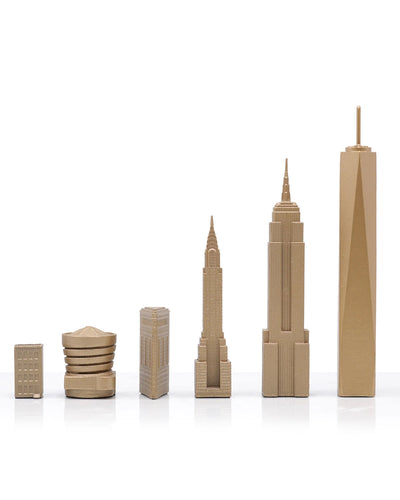 Chess Set Luxury Bronze NEW YORK with New York Map Board