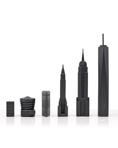 Chess Set Luxury Bronze NEW YORK with New York Map Board