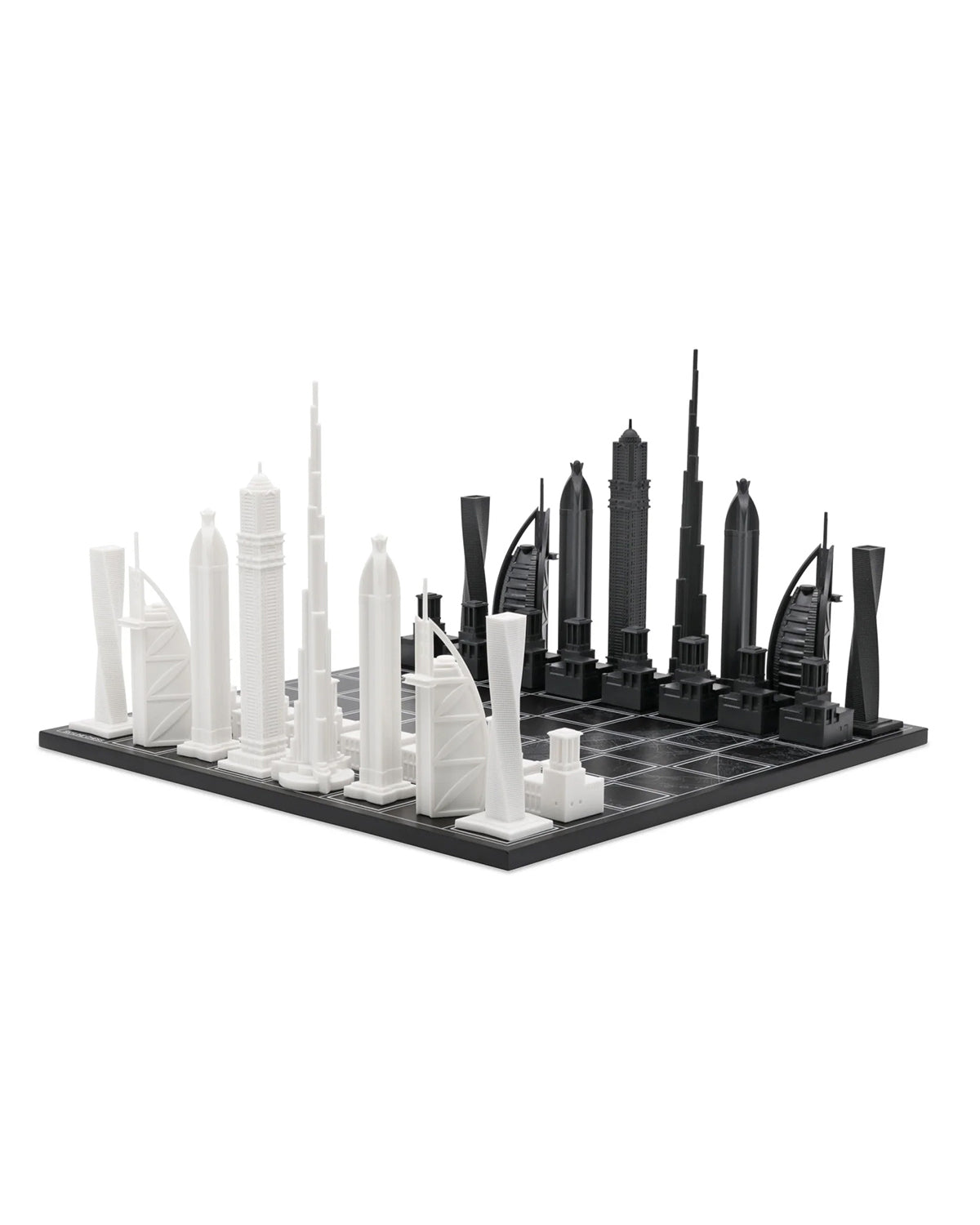 Chess Set Acrylic DUBAI Edition with Dubai Map Board