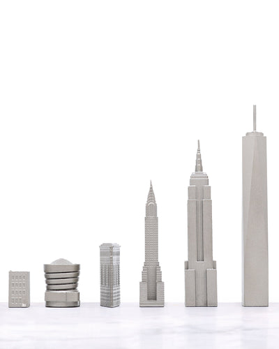 Skyline Chess Stainless Steel New York Vs San Francisco Edition with B/W Hatch Board