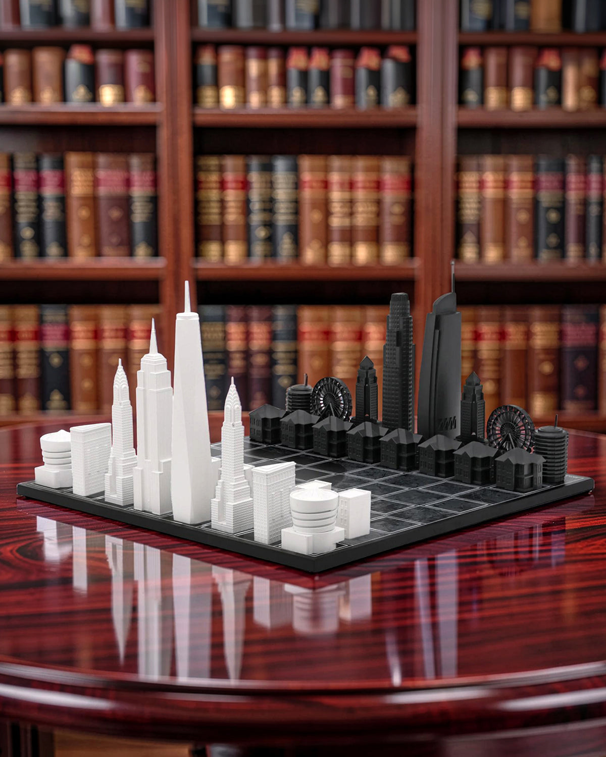 Chess Set Acrylic LOS ANGELES vs NEW YORK with LA Map Board