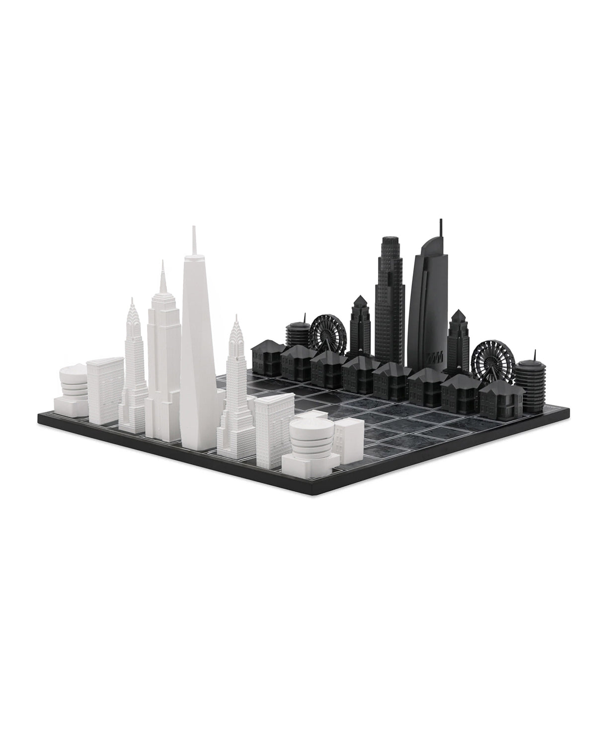 Chess Set Acrylic LOS ANGELES vs NEW YORK with LA Map Board