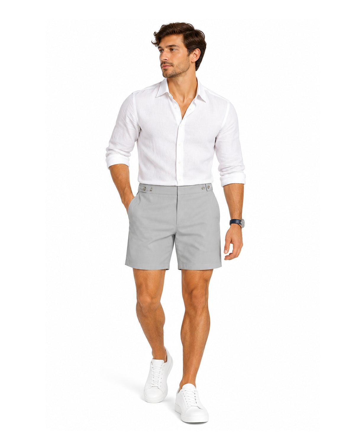 Men's Shorts PORTO CERVO Linen Cross Off White US Waist Size 40