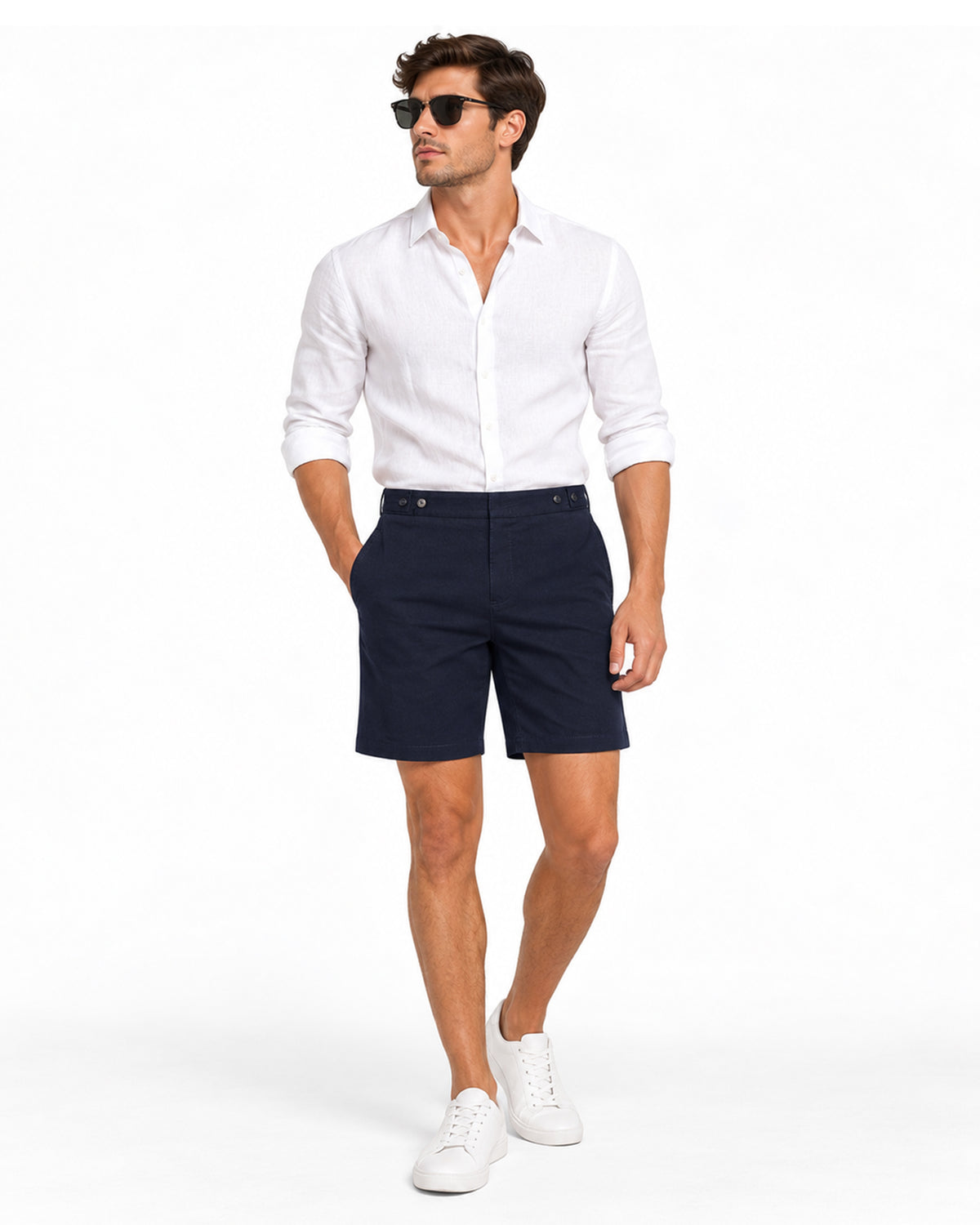 Men's Shorts PORTO CERVO Cotton Navy US Waist Size 36