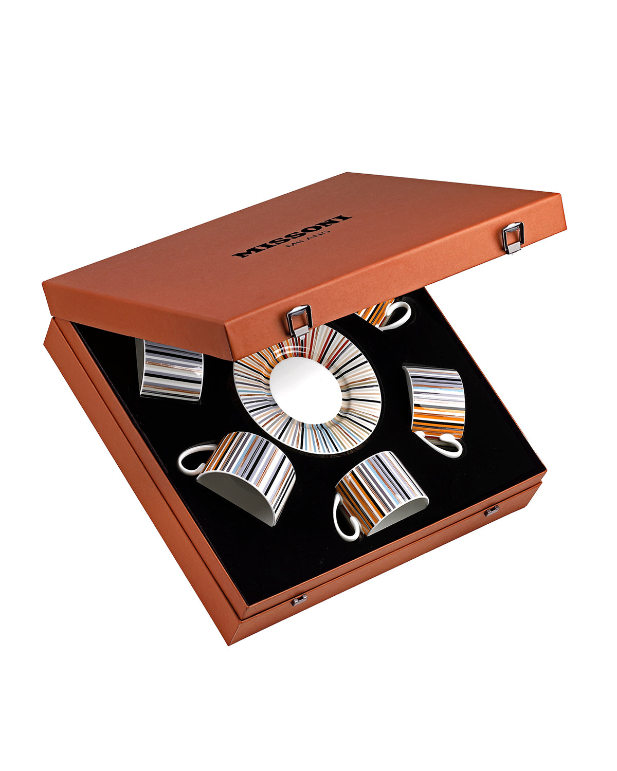 STRIPES JENKINS 148 Luxury box Set 6 Pcs. Tea Cup & Saucer - Ø 8,5 X H 6 Cm Cap. 22 Cl. - S.15,5 Cm