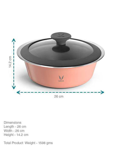 Vaya HauteCase - 50.7 fl.oz - Sandy Coral - with Glass Lid