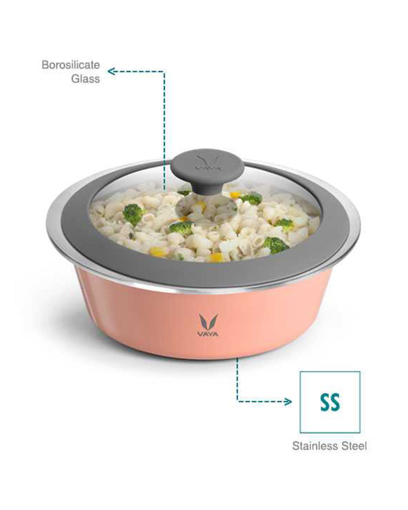 Vaya HauteCase - 50.7 fl.oz - Sandy Coral - with Glass Lid