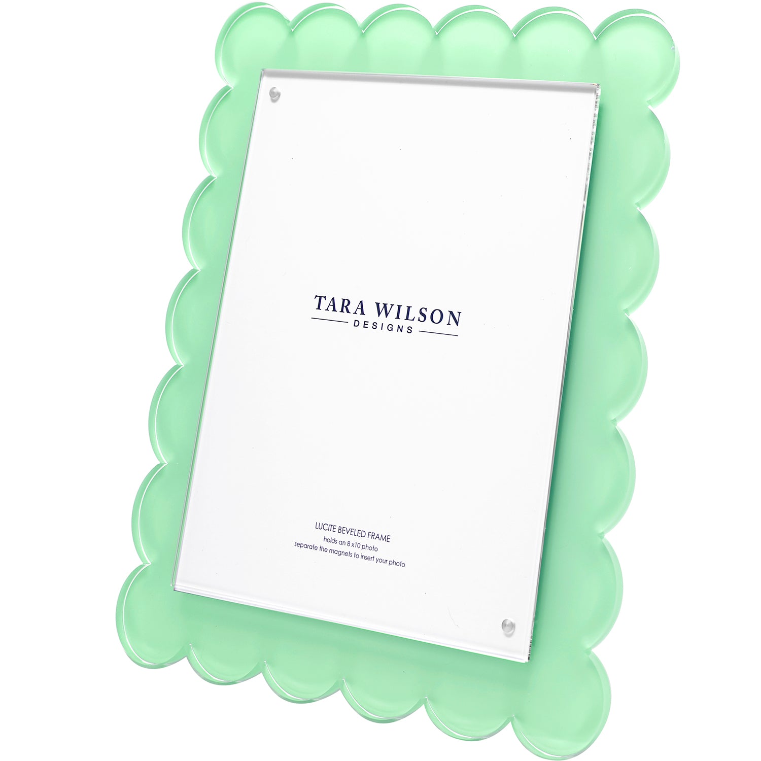 Tara Wilson Designs Frame SCALLOP Pastel Green 11" x 13" for photo size 8" x 10"