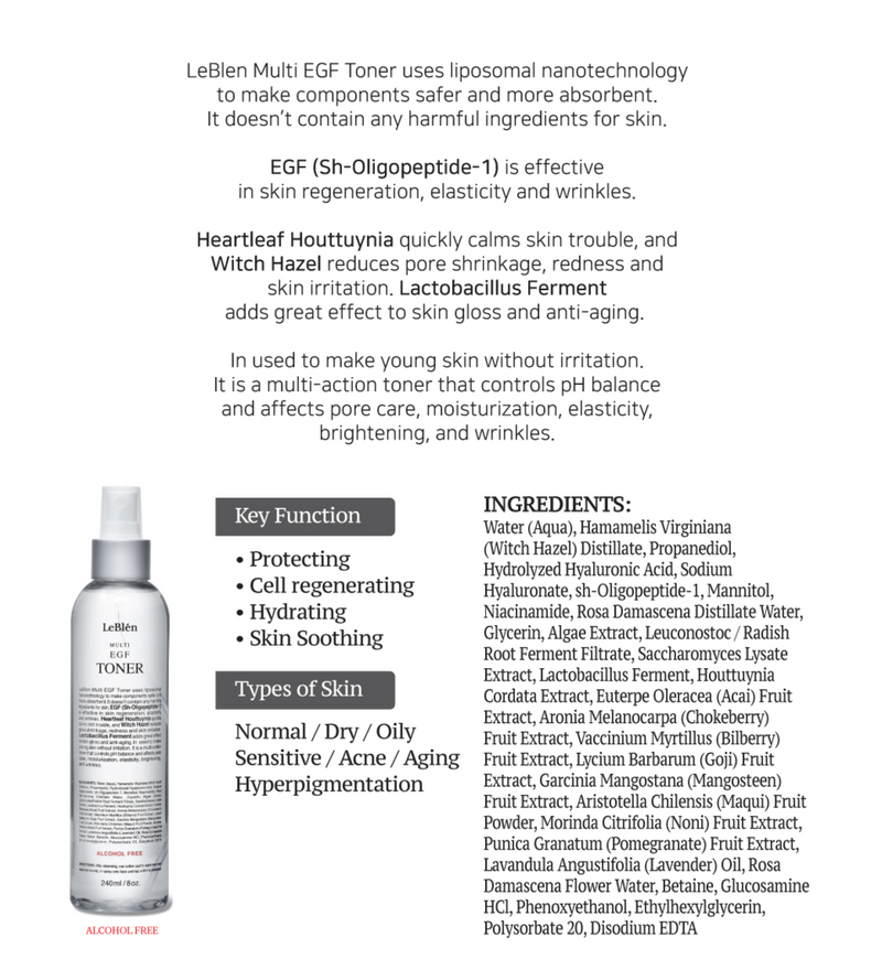 Le Blen MULTI EGF Toner (250ml)