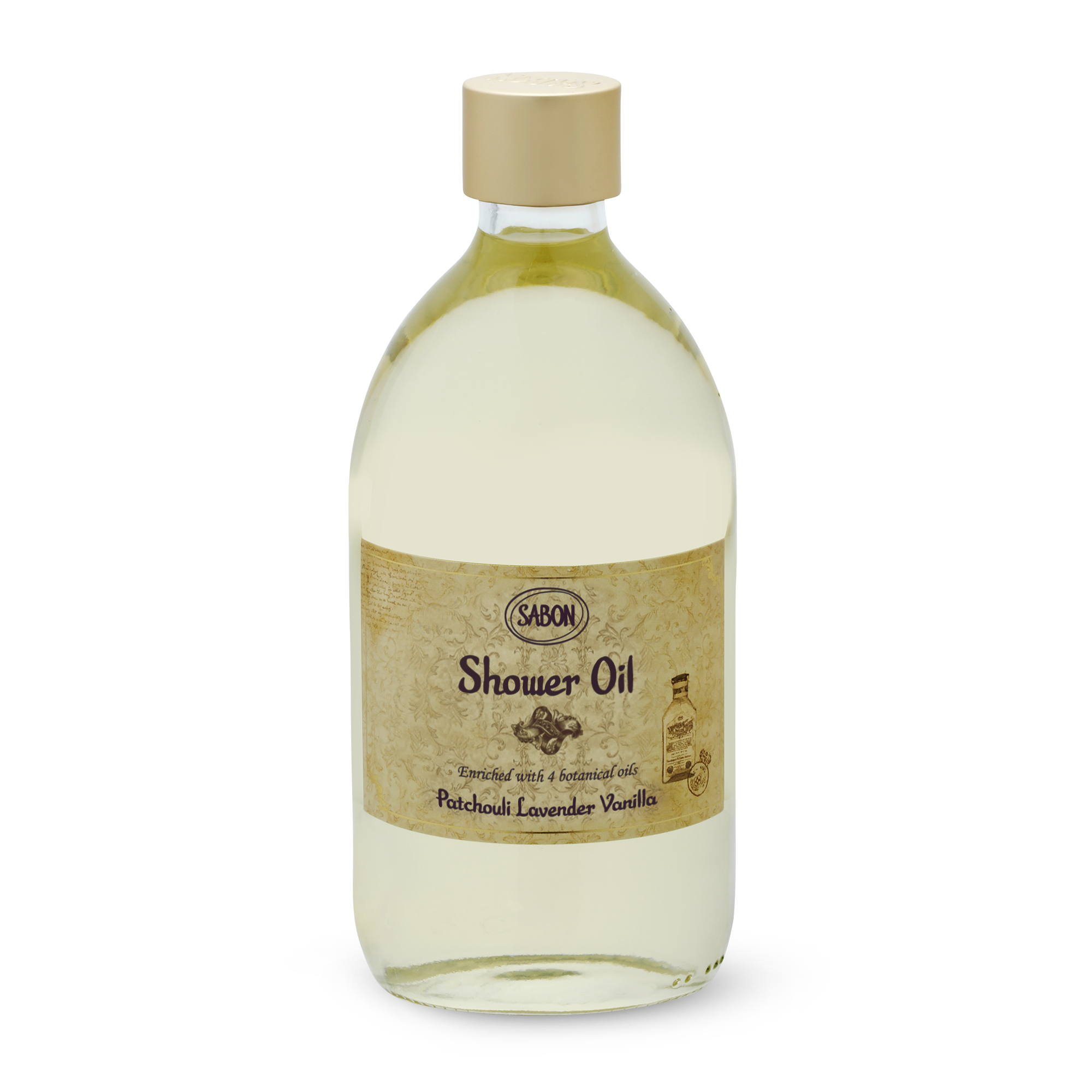 Shower Oil Patchouli Lavender Vanilla 17.5 oz (500mL)
