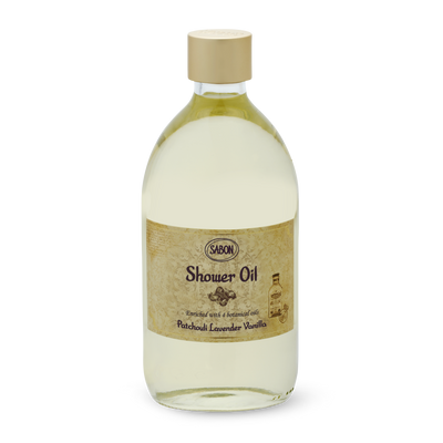Shower Oil Patchouli Lavender Vanilla 17.5 oz (500mL)