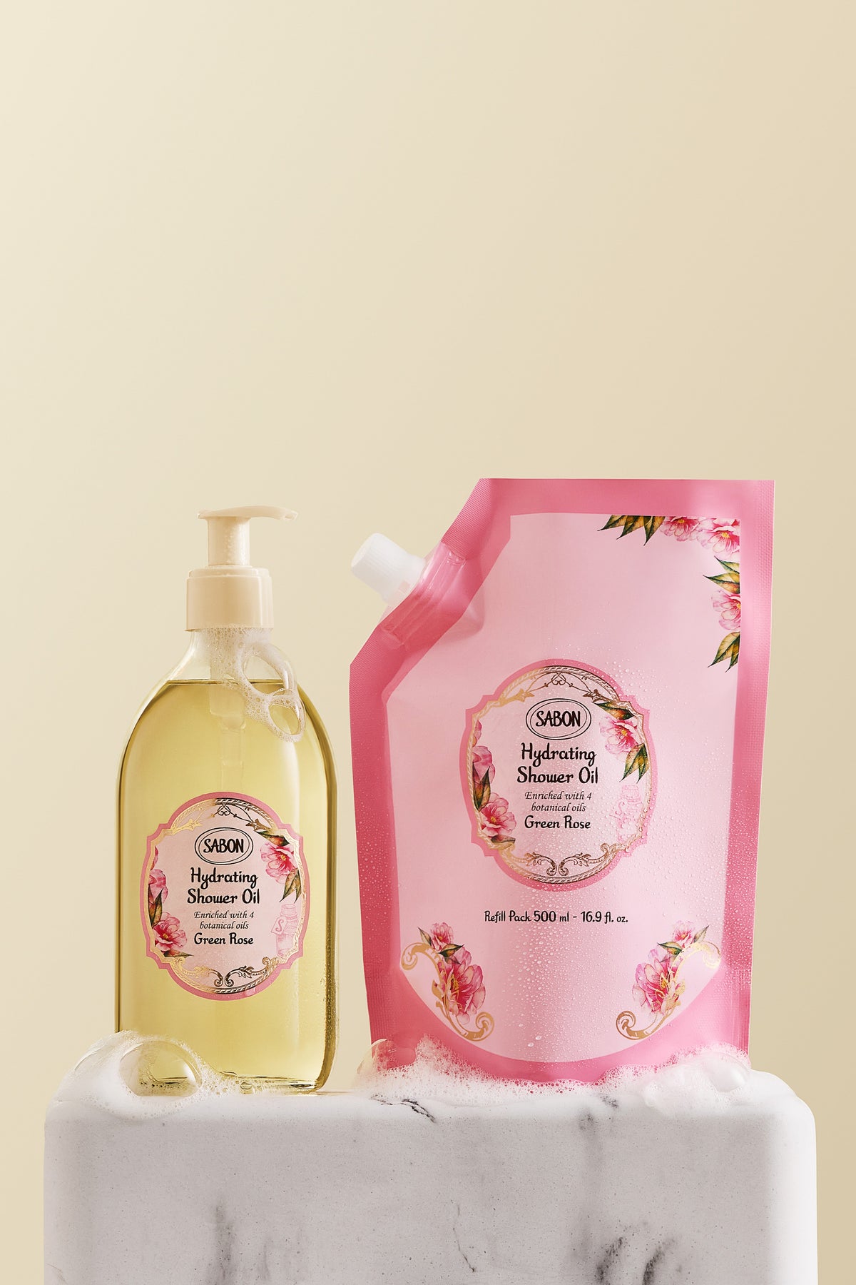Hydrating Shower Oil Refill 500ml Green Rose