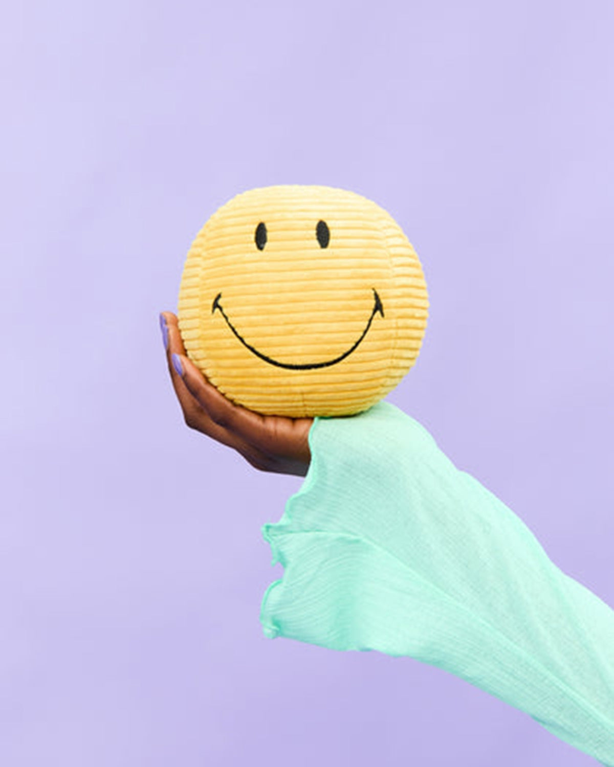 Plush Smiley ECO Corduroy Yellow 5"