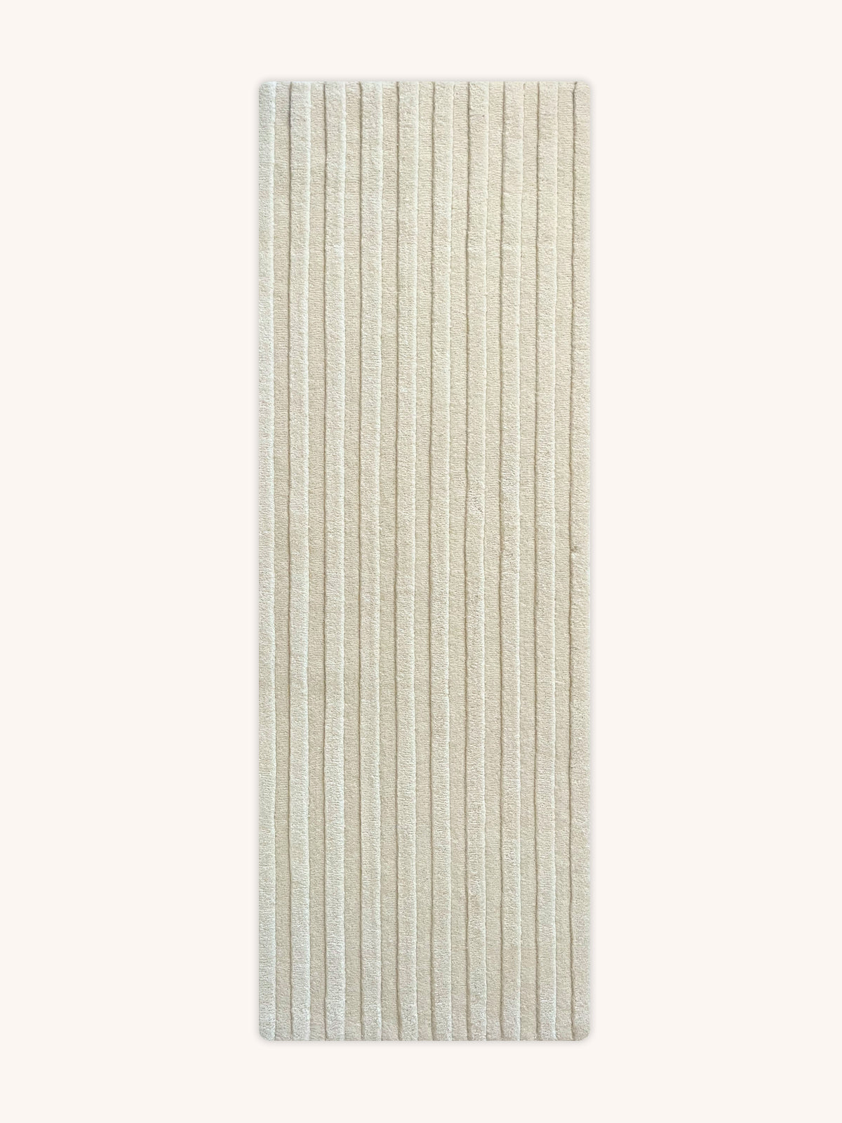 Rug SOLID STRIPE Off White 1.8 x 5.2 ft